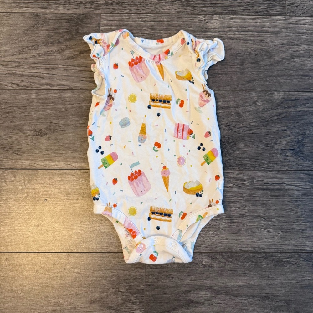 Loulou Lollipop Ice Cream Print bodysuit with 12-18m